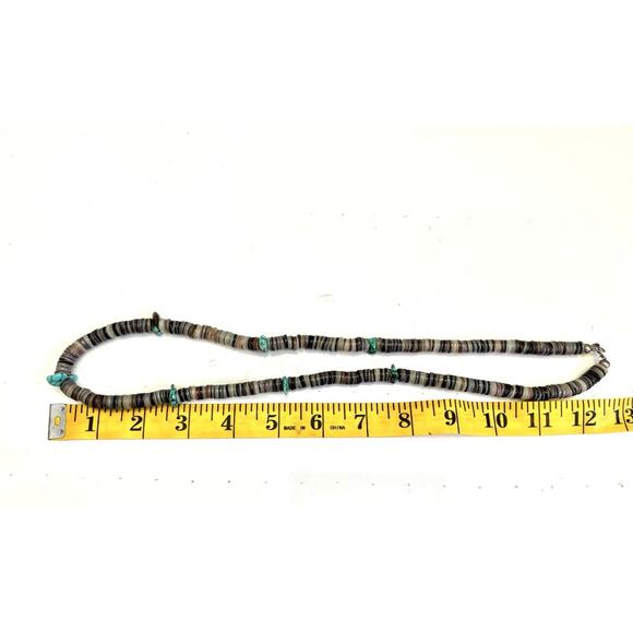 Vintage Navajo Turquoise Heishi Bead Single Strand Necklace - Picture 6 of 6